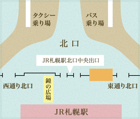 JR札幌駅⇔ホロホロ山荘 集合場所地図